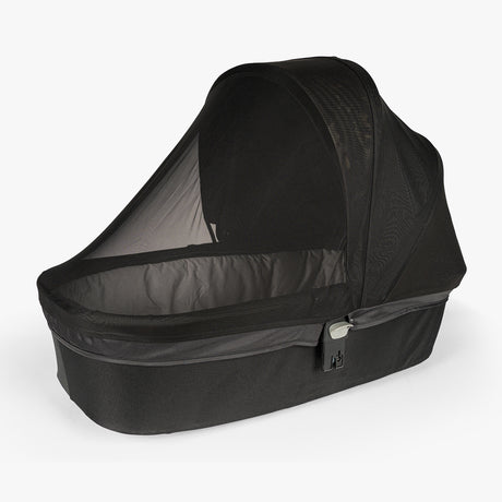 Black bassinet bug net designed for the S-1® bassinet, providing protection from insects while ensuring ventilation.