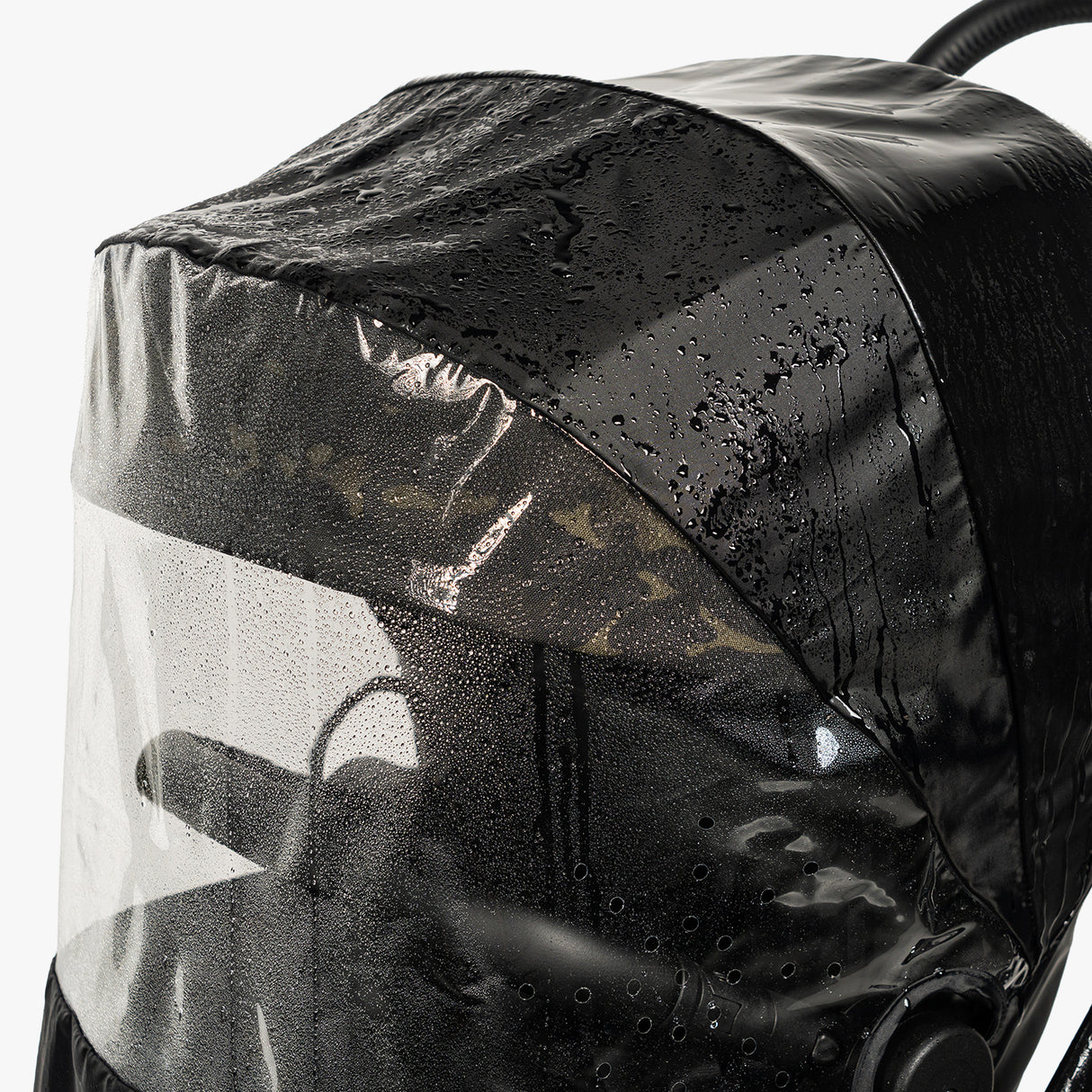 Waterproof S-1 Rain Cover with a clear front, designed to protect gear from rain and moisture.