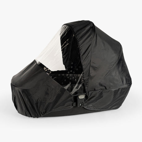Waterproof rain cover for the S-1 bassinet, featuring a clear front panel and secure fit for protection against the elements.