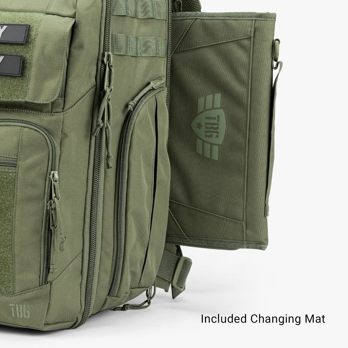 Everyday Backpack Everyday Diaper bag Front Third Chaning mat Ranger Green