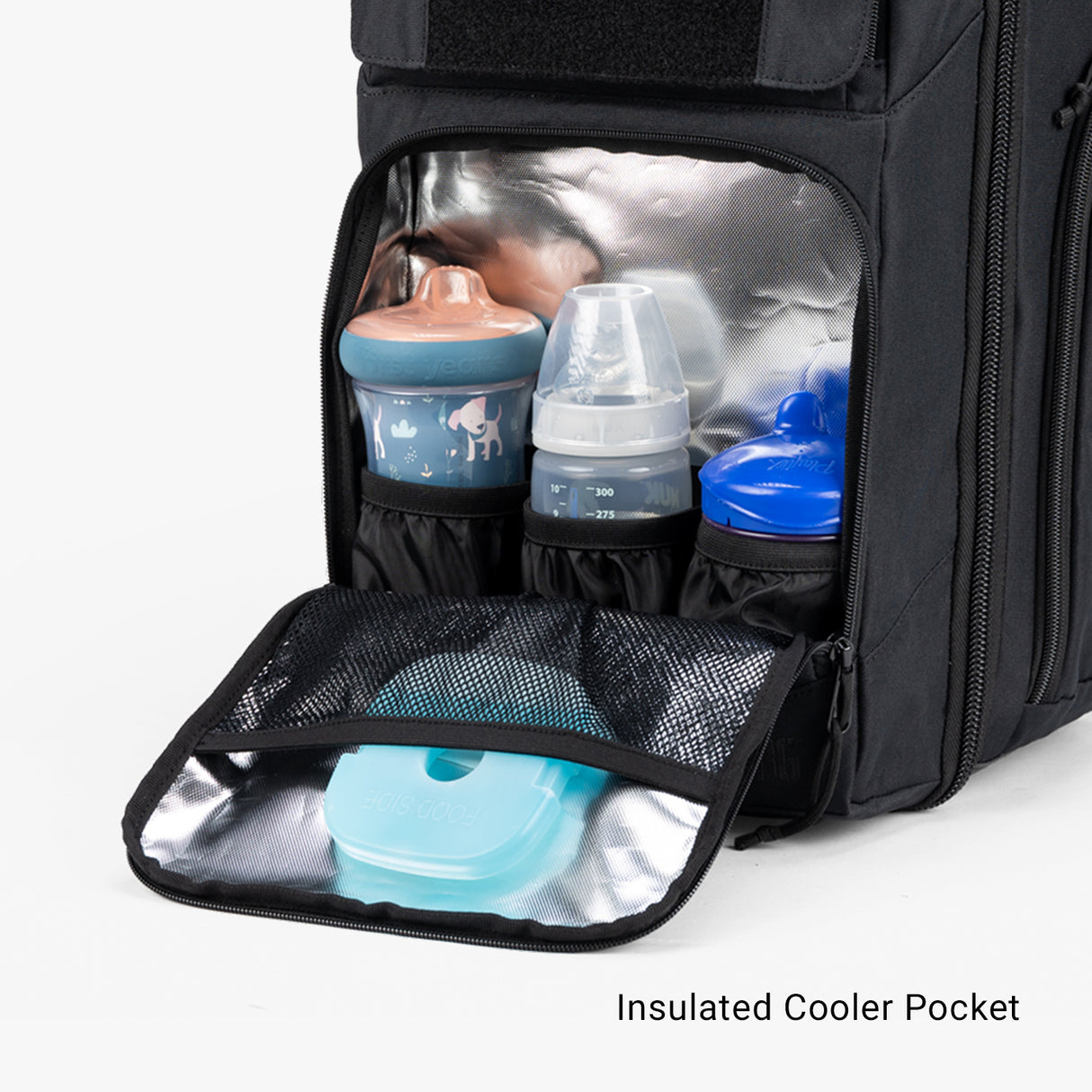 Everyday Backpack + Baby Carrier Bundle Everyday Diaper bag Insulated Cooler Pouch Black