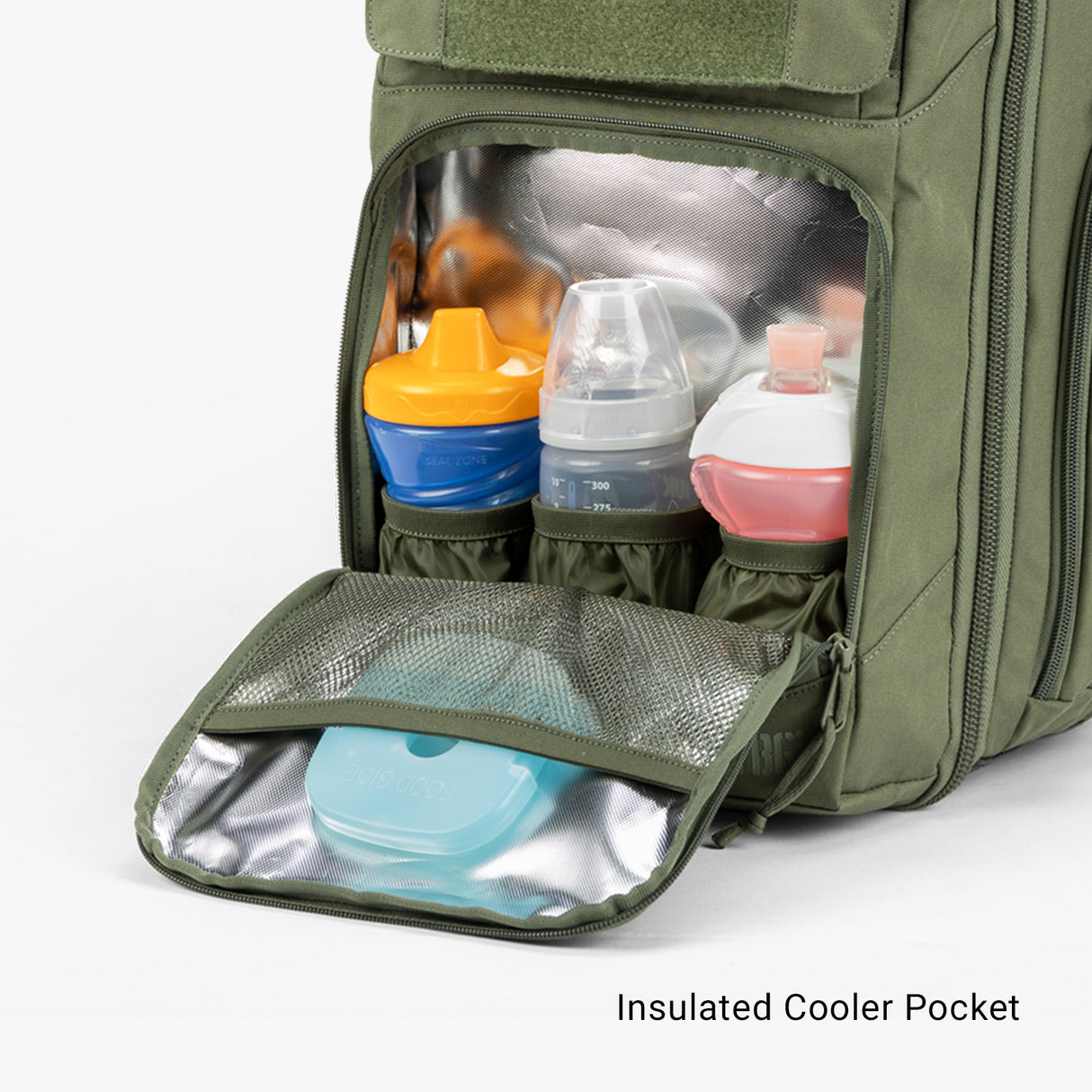 Everyday Backpack + Baby Carrier Bundle Everyday Diaper bag Insulated Cooler Pouch Ranger Green