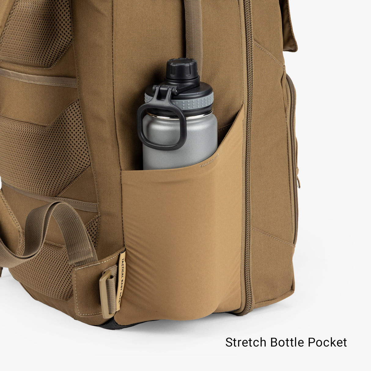 Everyday Backpack Everyday Diaper bag Stretch Bottle Pouch Full Coyote Brown