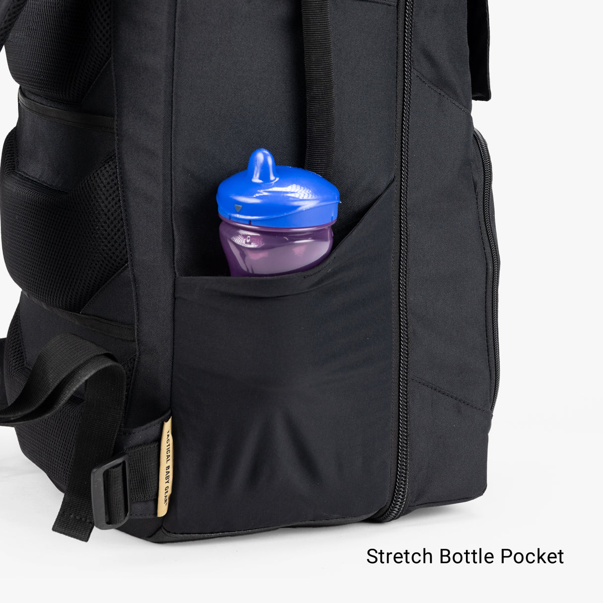 Everyday Backpack + Baby Carrier Bundle Everyday Diaper bag Stretch Bottle Pouch Sippy Black