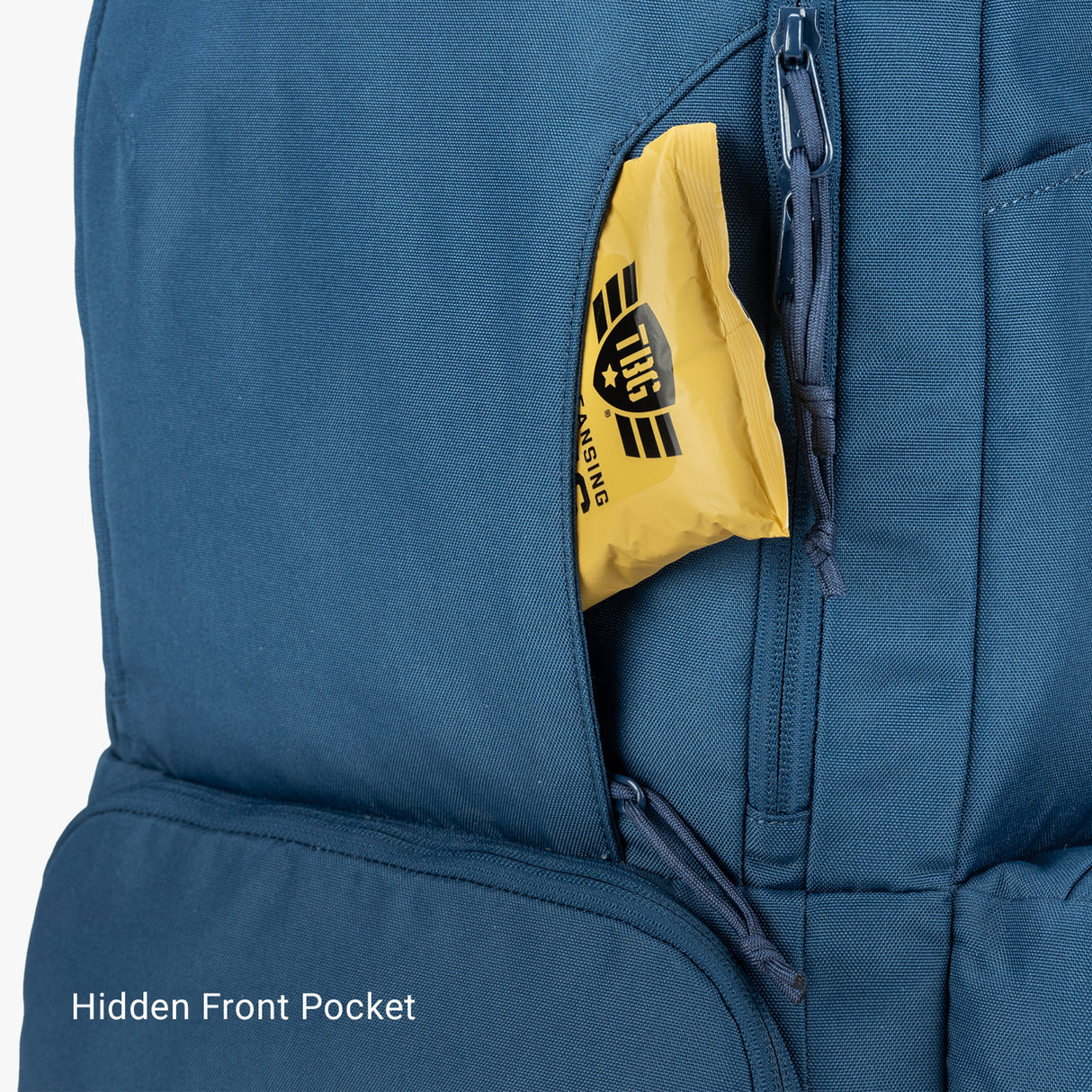 Expedition Diaper Bag Expedition Diaper bag Front Hidden Accessory Pocket Horizon Blue