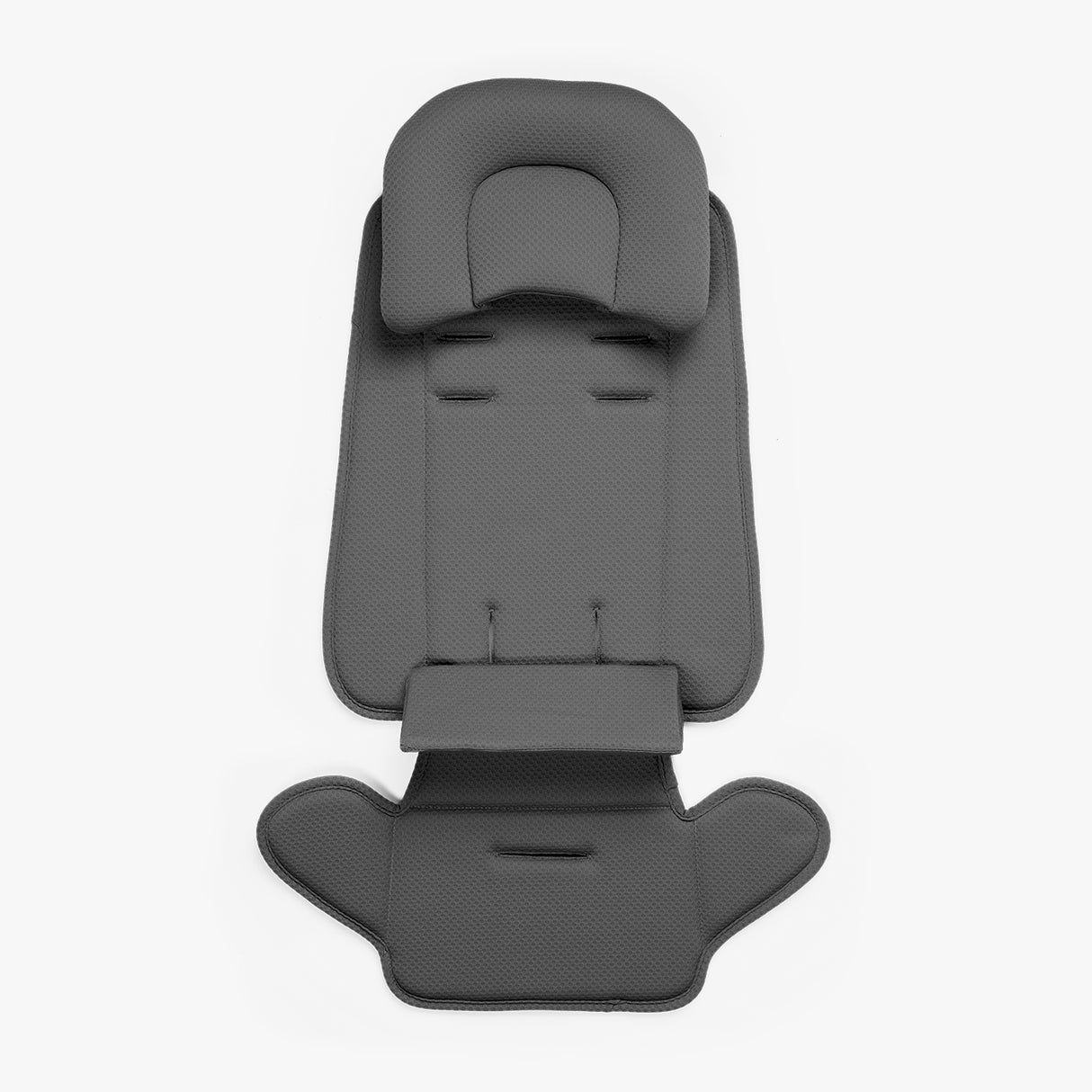 Gray stroller seat with adjustable headrest and footrest, designed for newborns, part of the S-1 stroller and newborn bundle.