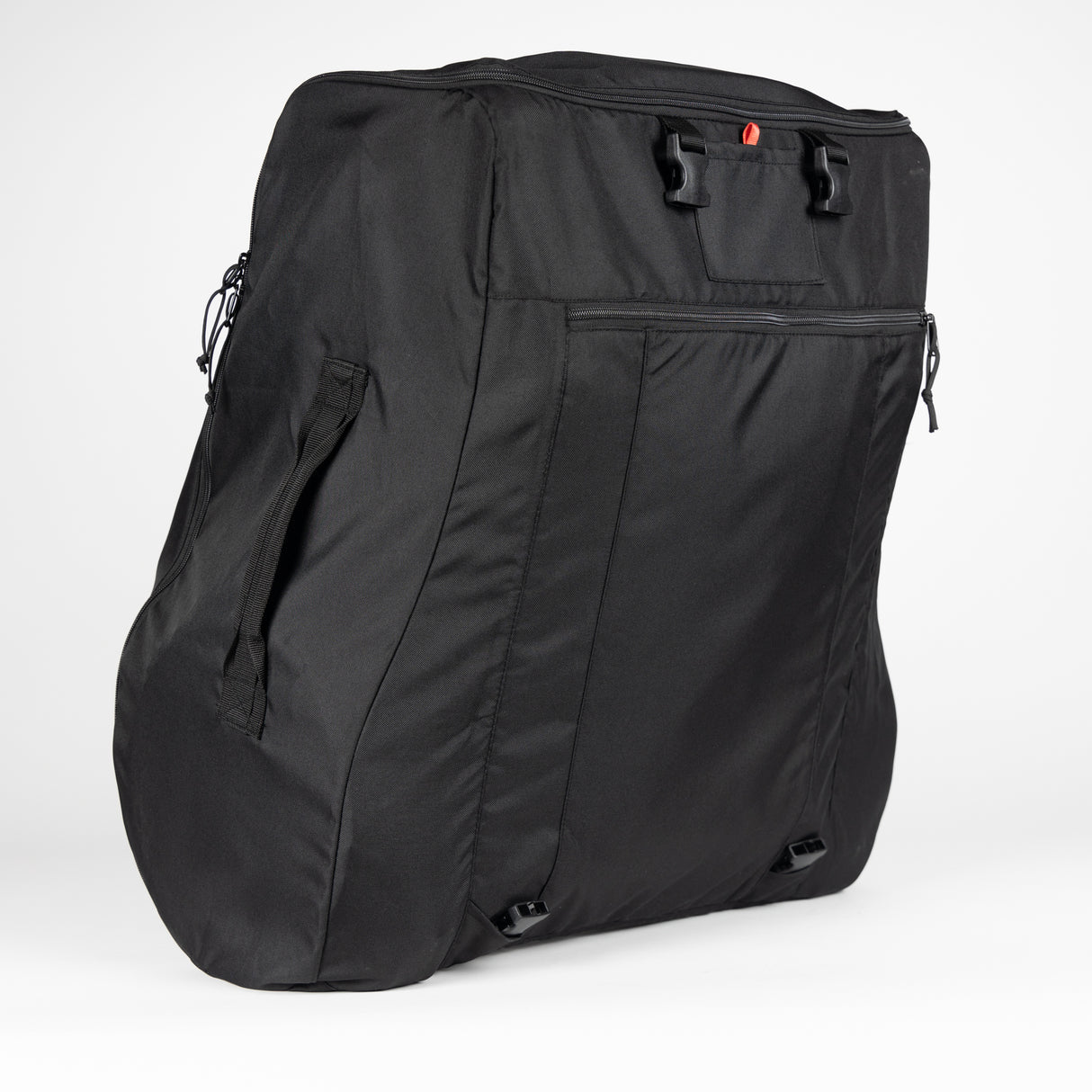 Black S-1 Stroller Travel Bag with logo, displayed flat on a light background.