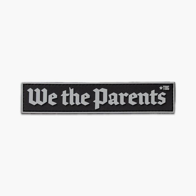 Black patch with gray lettering reading We the Parents in constitutional style script.