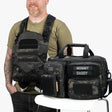 Rugged Deuce Diaper Bag and Baby Carrier Bundle in camouflage, designed for modern parents with military-inspired style.