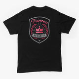 Black t-shirt featuring a pink "Princess Security" graphic with a crown and shield design on the back.