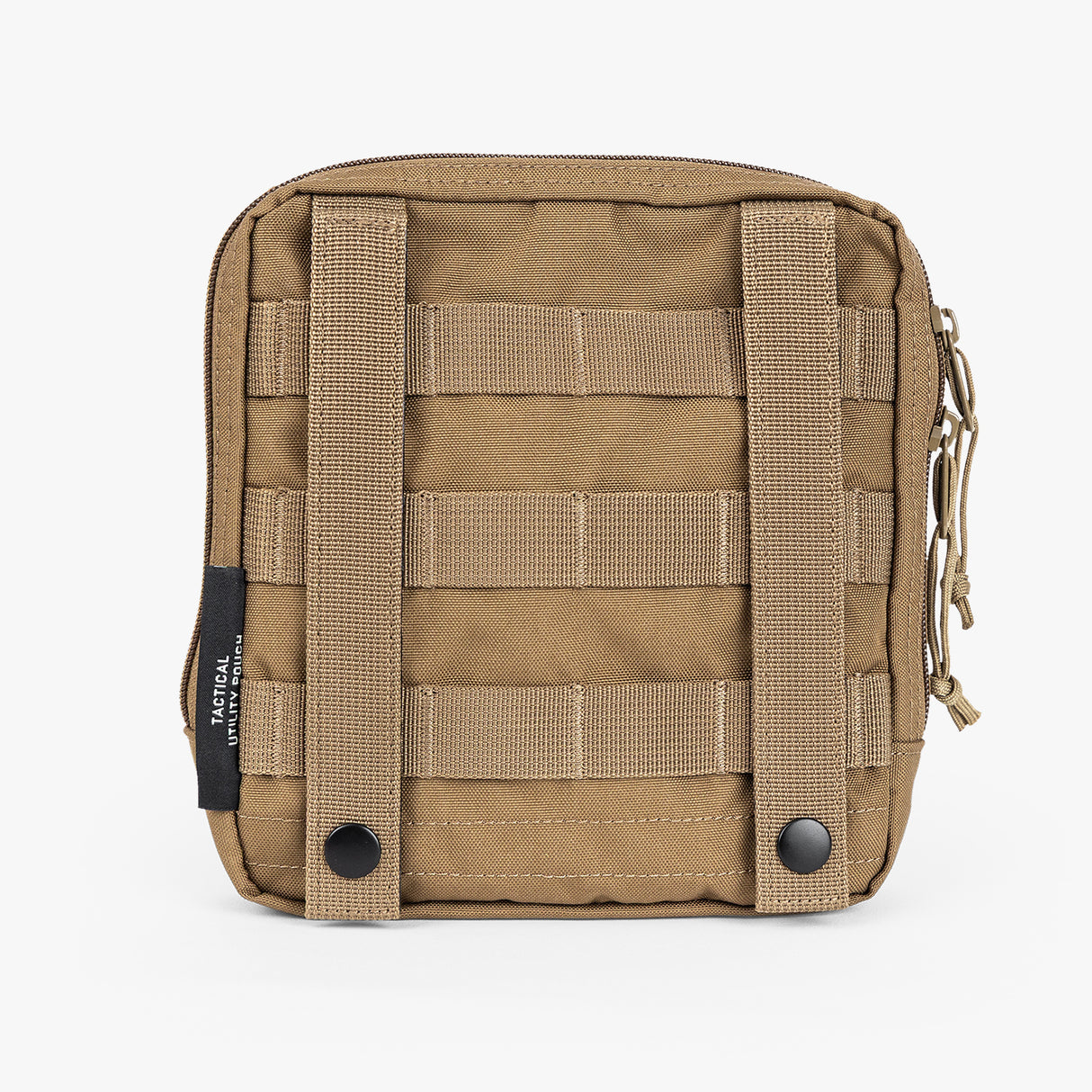 Rugged tactical utility pouch with MOLLE webbing, ideal for organizing gear and essentials for parents on the go.