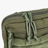 Durable Tactical Utility Pouch featuring dual zippers and multiple compartments for organized storage.