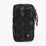 Rugged Tactical Wipe Pouch® in camouflage design, featuring MOLLE straps and secure zip closure for easy access.