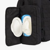 Tactical Wipe Pouch® featuring an open lid revealing wipes inside, designed for rugged parenting convenience.