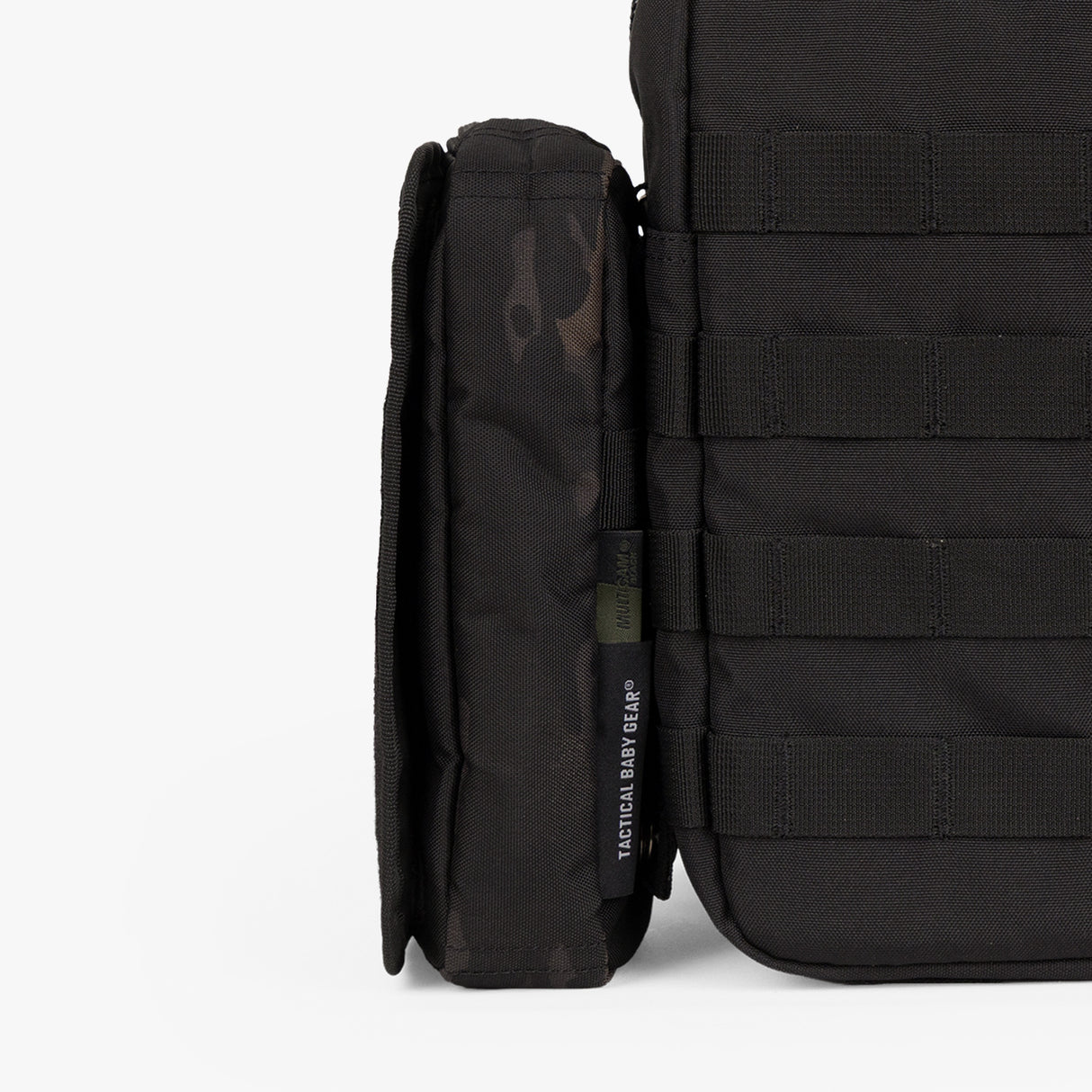 Rugged Tactical Wipe Pouch® designed for easy access and attachment to tactical gear, featuring a sleek black design.
