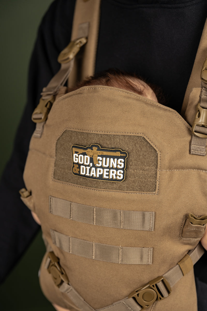 tactical baby carrier patch panel and molle webbing features