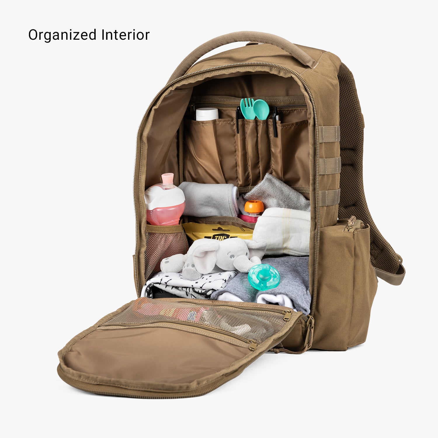 Baby outlet Stoller Bag Diaper Change Pad Organizer Essentials Inside Brown Green