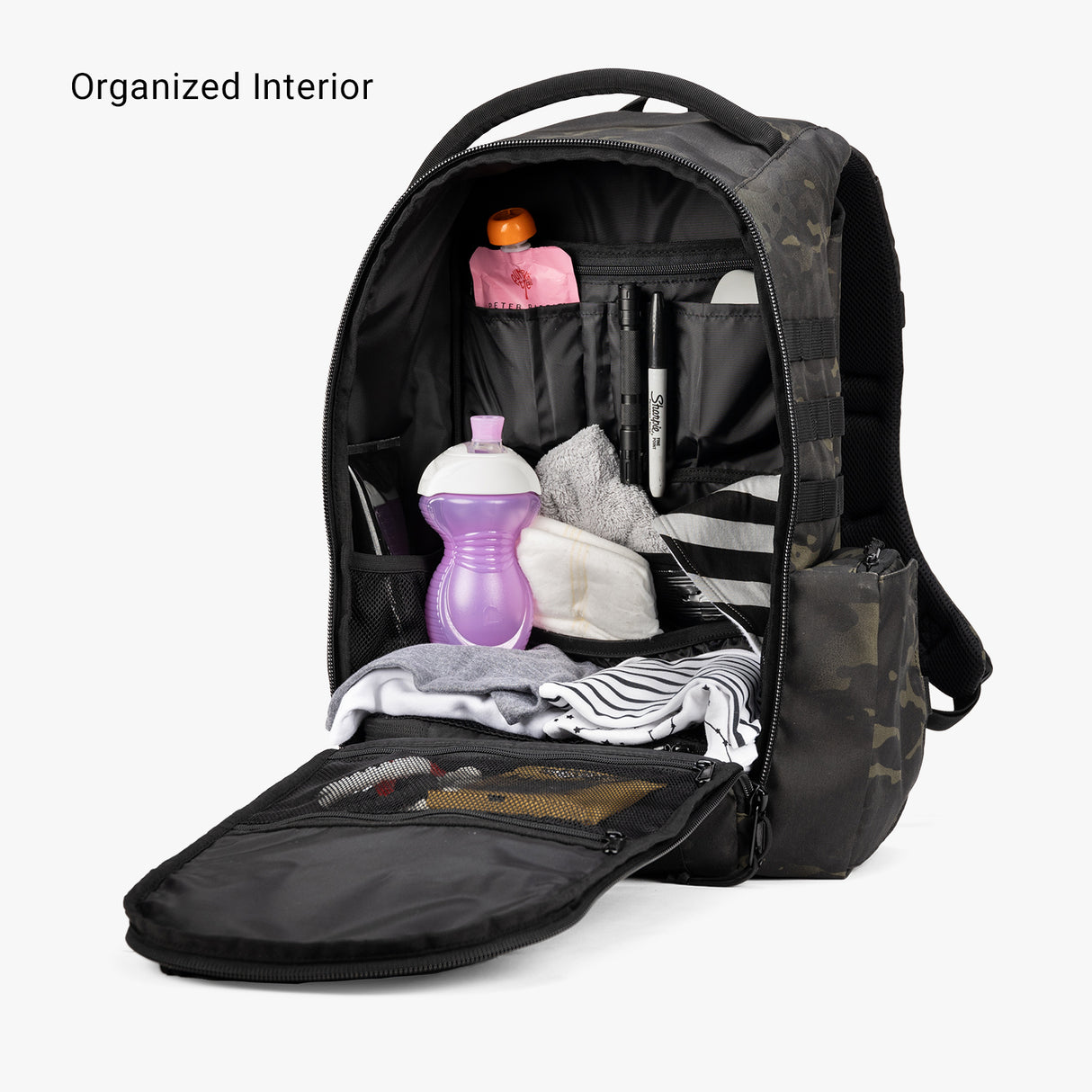 Daypack Diaper Bag Daypack Diaper bag Interior Multicam Black