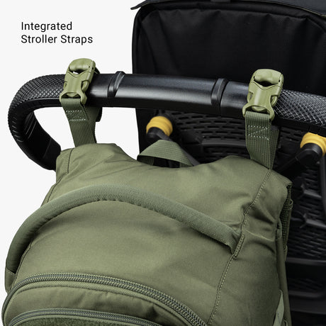 Daypack Diaper Bag + Baby Carrier Bundle Daypack Diaper bag Stroller Straps Ranger Green