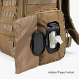 Daypack Diaper Bag Daypack Diaper bag Wipes Pouch Opened Coyote Brown