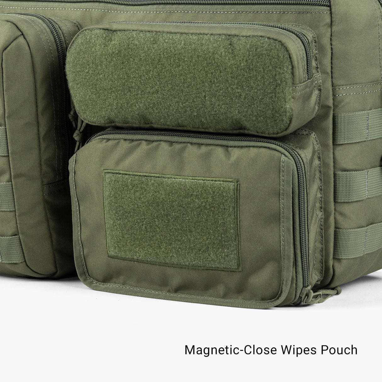 Deuce Diaper Bag Deuce Diaper bag Wipes Pocket Closed Ranger Green