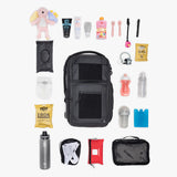 Everyday Backpack Everyday Diaper bag Flat lay Black