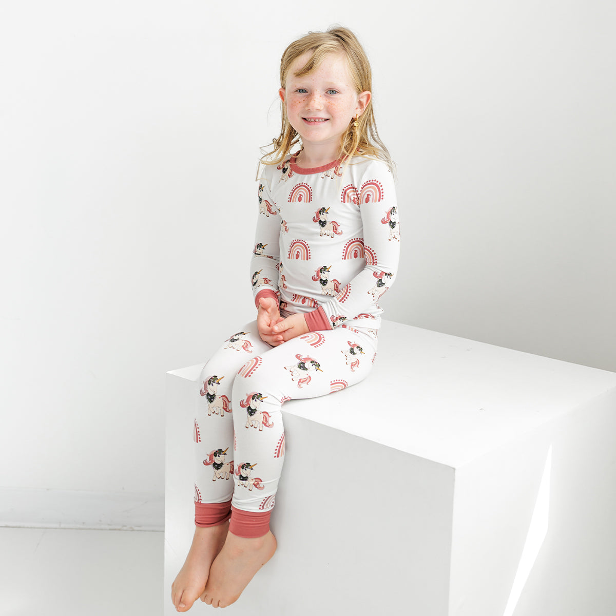 Rainbows & Unicorns 2 Piece Pajama Set | Long-Sleeve Top & Camo