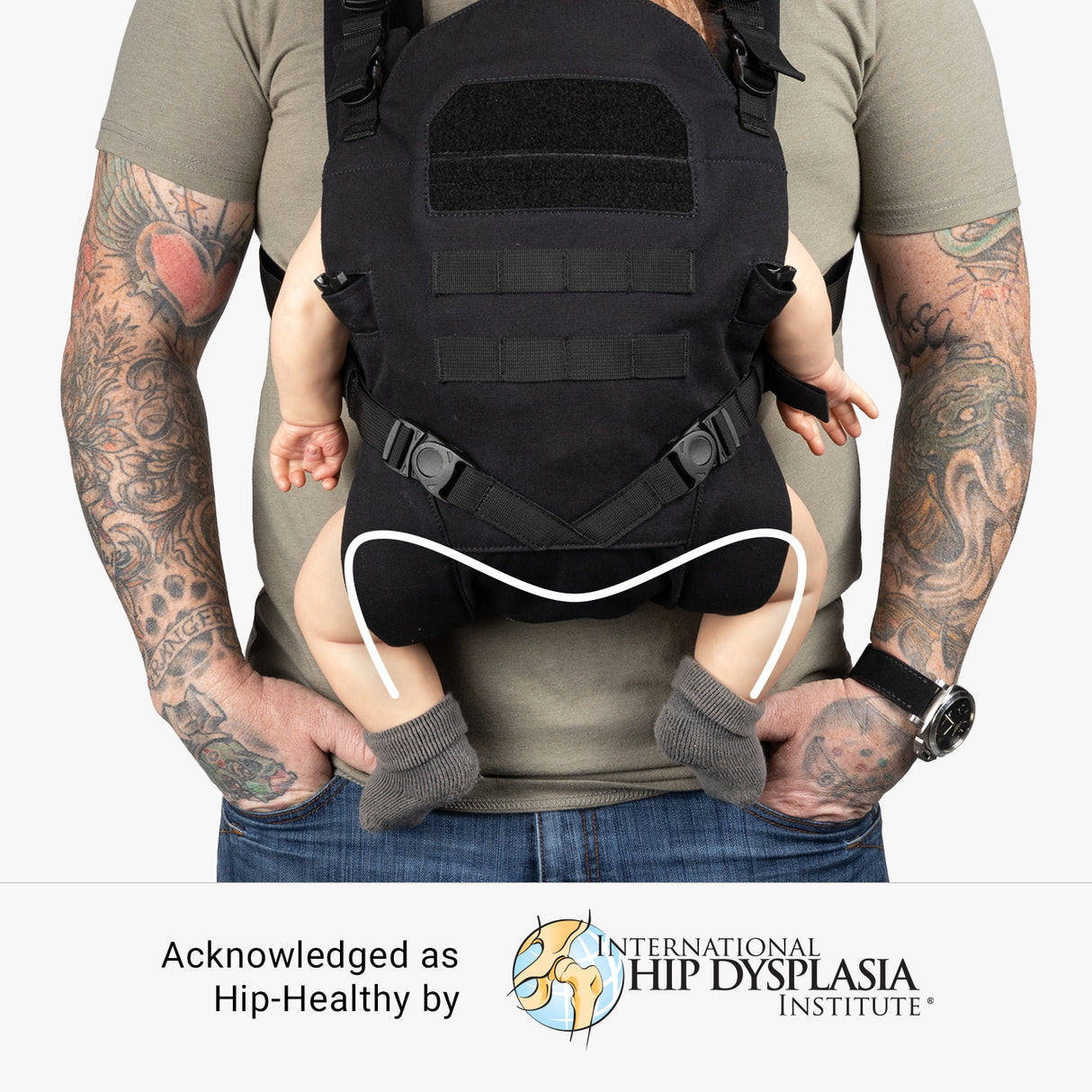 Deuce Diaper Bag + Baby Carrier Bundle Tactical Baby Carrier hip Healthy Black