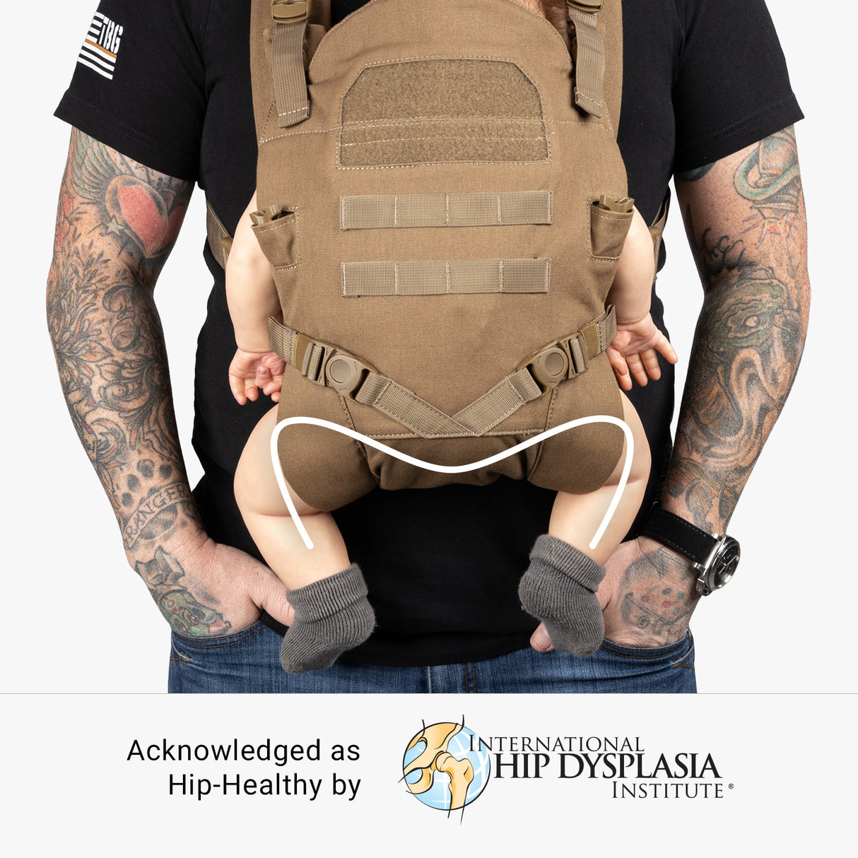 Daypack Diaper Bag + Baby Carrier Bundle Tactical Baby Carrier hip Healthy Coyote Brown