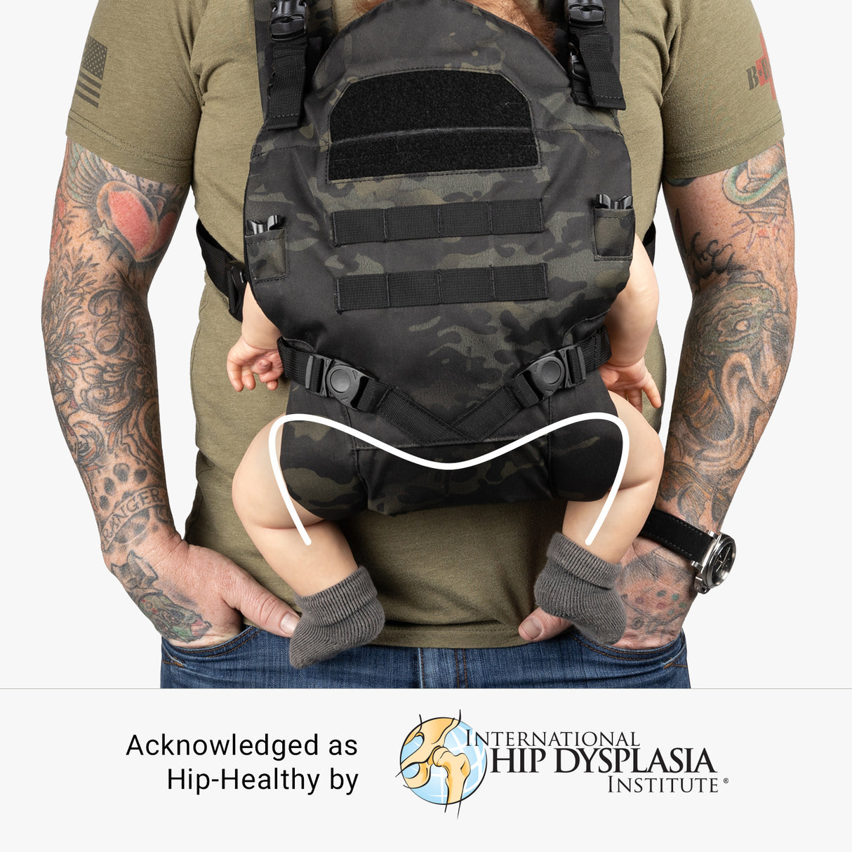 Daypack Diaper Bag + Baby Carrier Bundle Tactical Baby Carrier hip Healthy Multicam Black