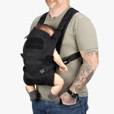 Deuce Diaper Bag + Baby Carrier Bundle Tactical Baby Carrier Left Three Quarter Black