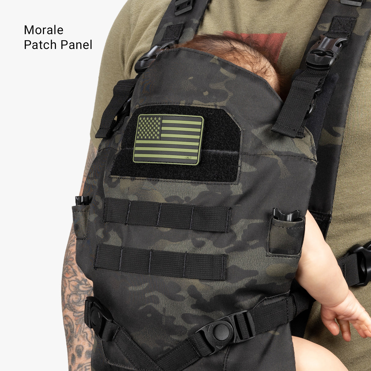 Daypack Diaper Bag + Baby Carrier Bundle Tactical Baby Carrier Patch Panel Multicam Black