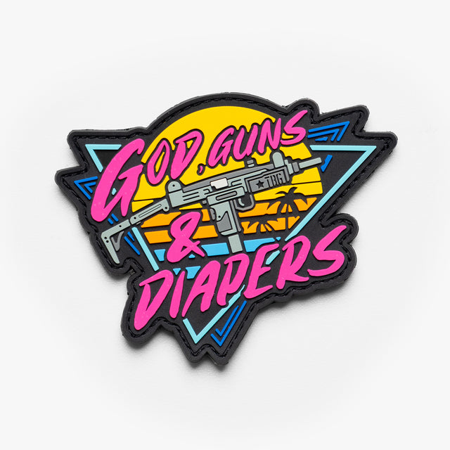 God, Guns & Diapers 80's Patch Ggd 80s