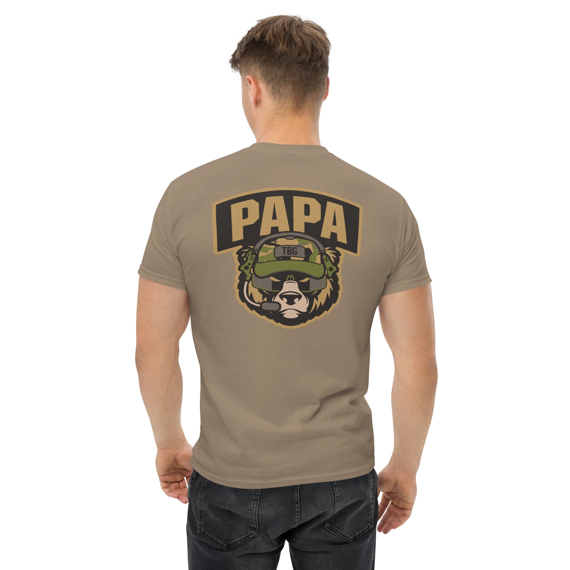 BABYL BABAUGHER BEAR Tシャツ XL 海外製 Papa Bear T-Shirt | Tan | 100% Cotton | Gildan 5000 | Tactical