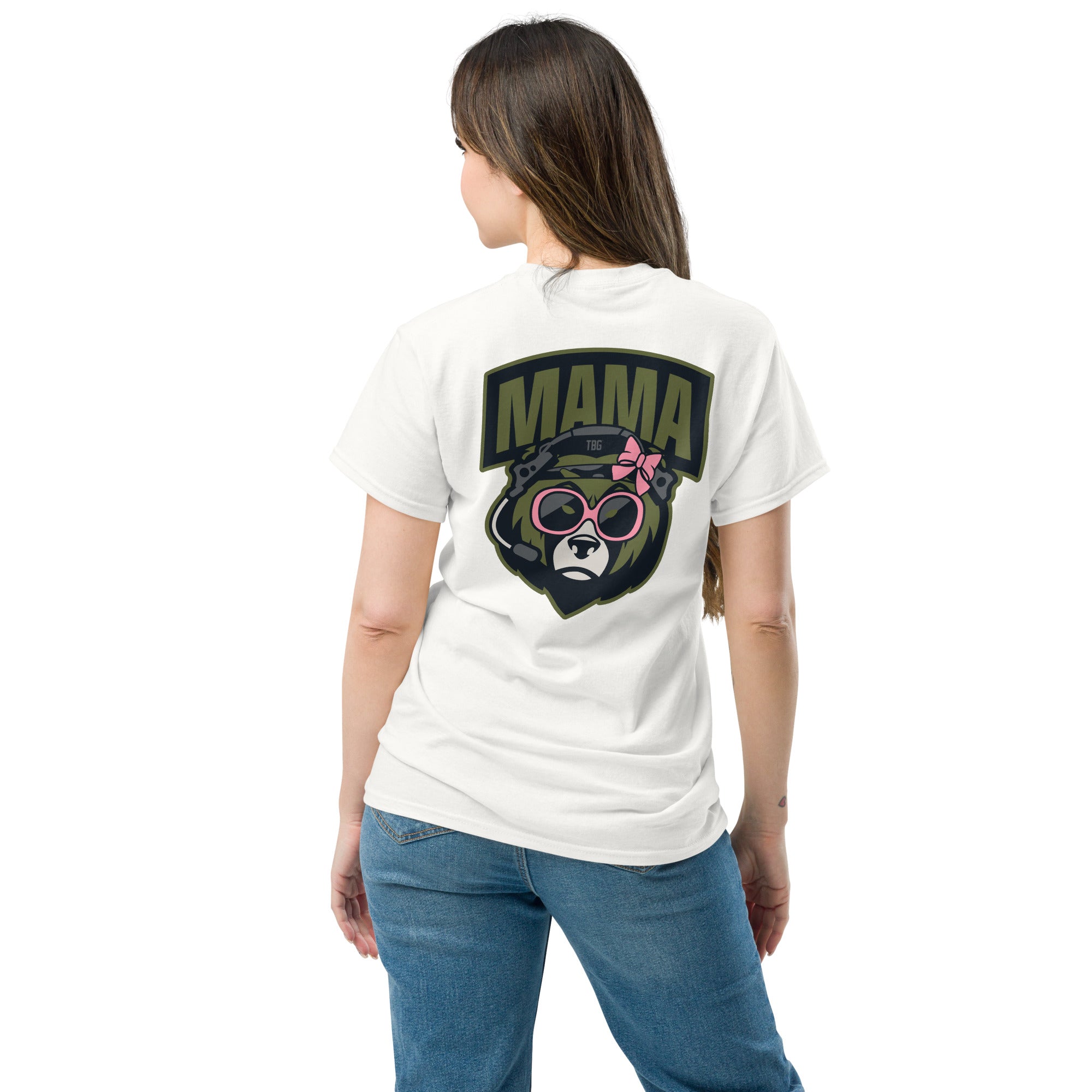 Mama Bear T-Shirt | OD Green | 100% Cotton | Gildan 5000