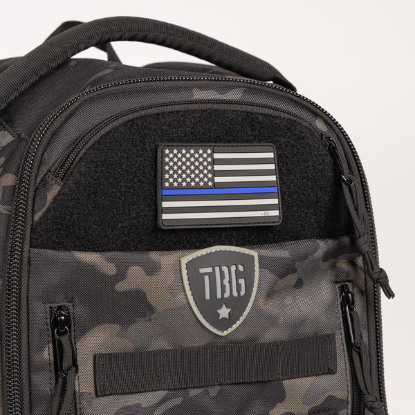 Custom Name Patch American Flag-2 Pieces Thin Blue Line USA Flag Tactical  Military Velcro Patches for Backpack Vest Multiple Clothing Bags Jacket  Hat