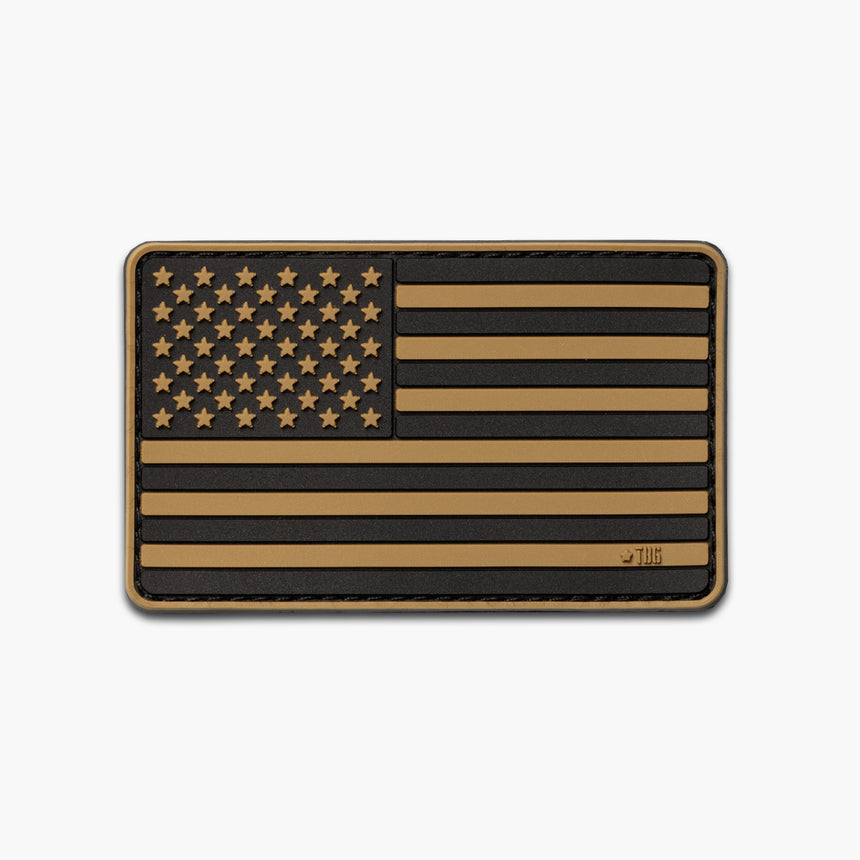 USA Flag Patch AmericanFlag Brown