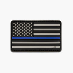 American Flag Blue Line Velcro Patch With Gold Border Free Shipping 