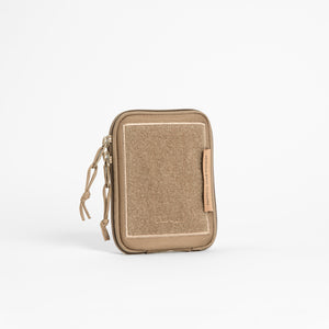 Front view of enclosed coyote brown dump pouch.