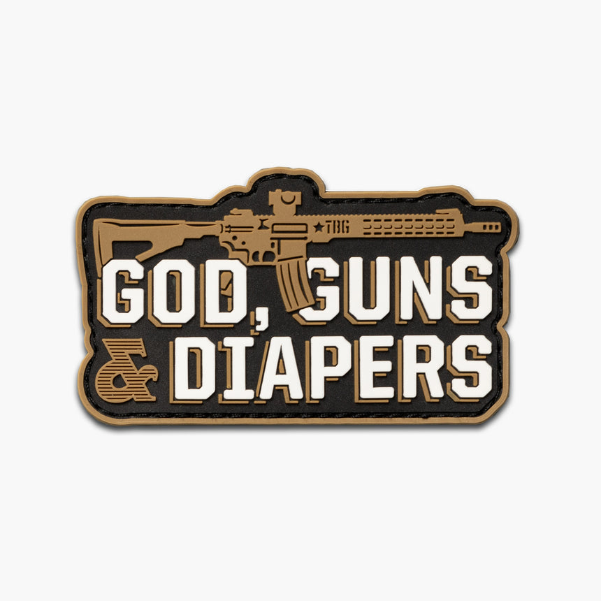 God, Guns & Diapers Patch - AR GodGunsDiapers DieCut AR