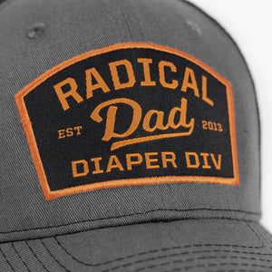 Close up showing stitching detail on Radical Dad Diaper Div hat