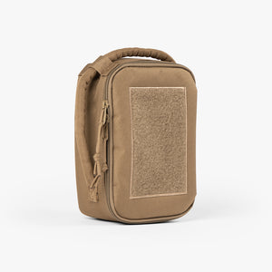 Front view of Coyote Brown cooler pouch