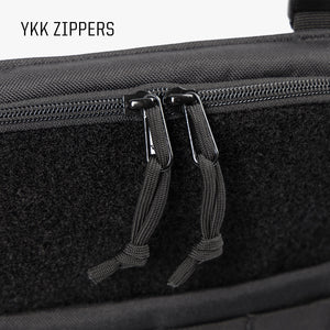 Close up of premium YKK Zippers on pocket 