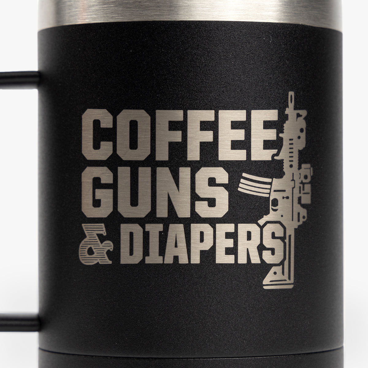 Tactical Baby Gear Coffee, Guns, and Diapers Mug - Black