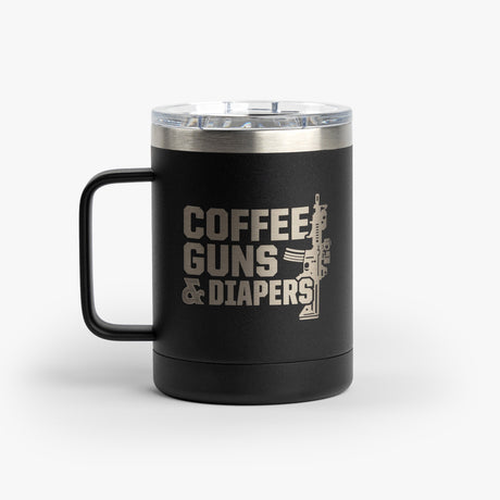 Coffee, Guns, and Diapers Mug - Black mug Solo Coffeegunsdiapers