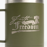 Faith Family Freedom Mug - Green mug Solo Faithfamilyfreedom Detail