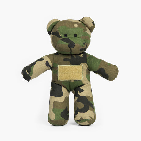 Woodlands Camouflage teddy bear with patch panel