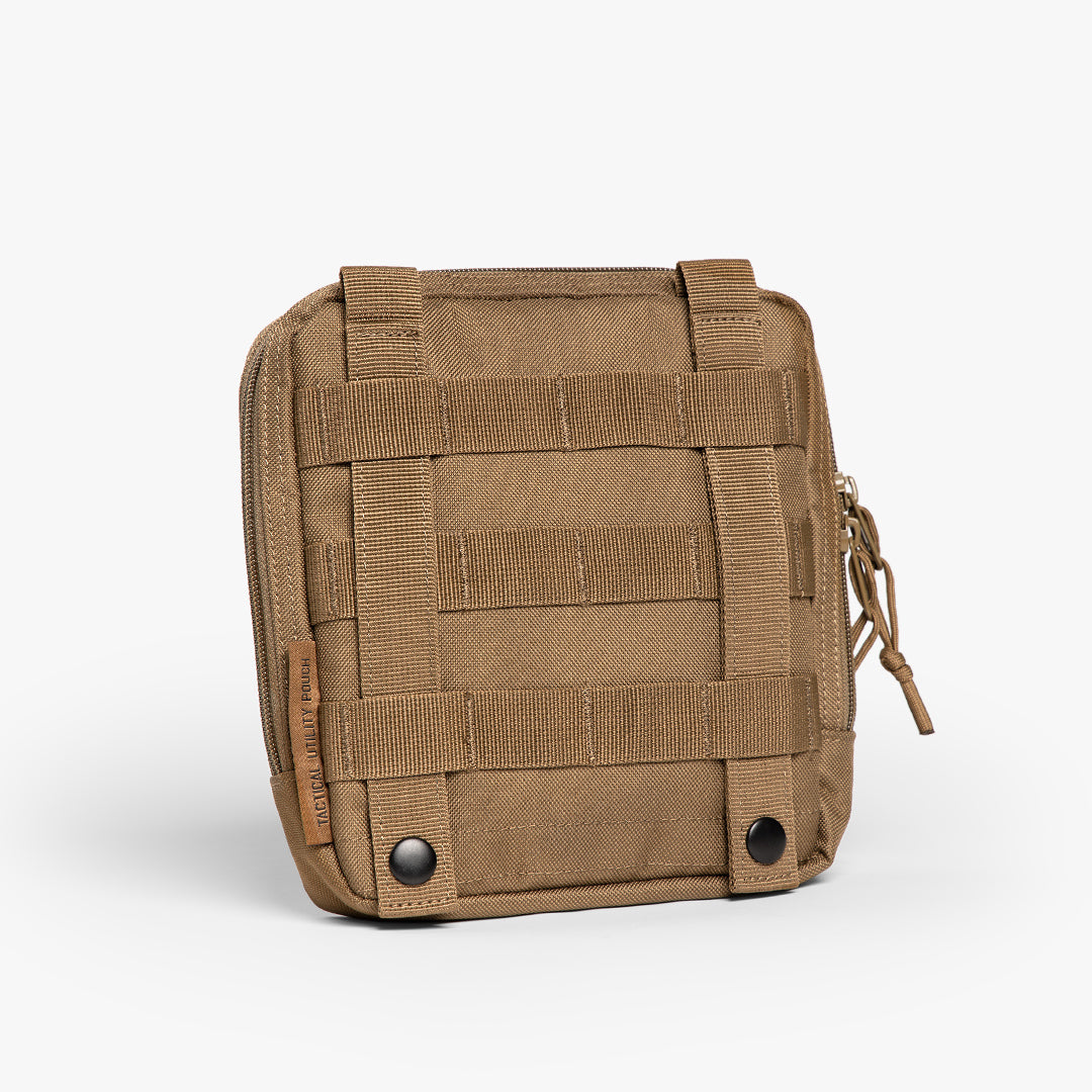 Rear view of closed utility pouch showing MOLLE webbing snaps